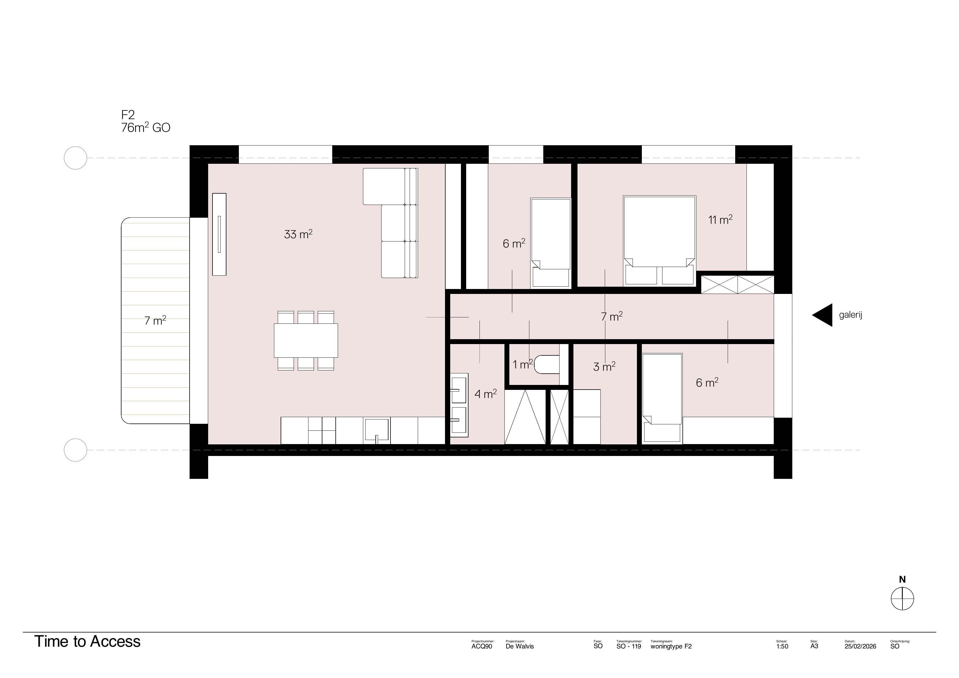 Plattegrond Type F — Gezin 76 m²